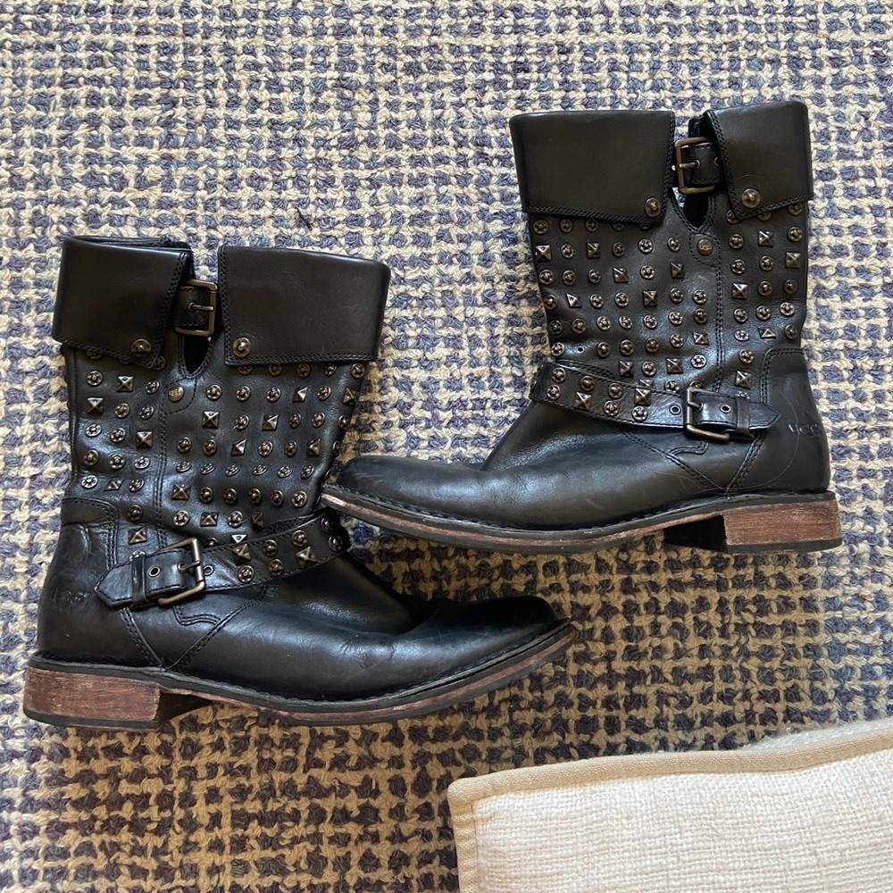 UGG women’s leather studded booties